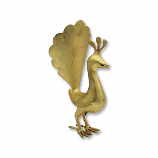 Small steel peacock (brass plating) - code F-T00241