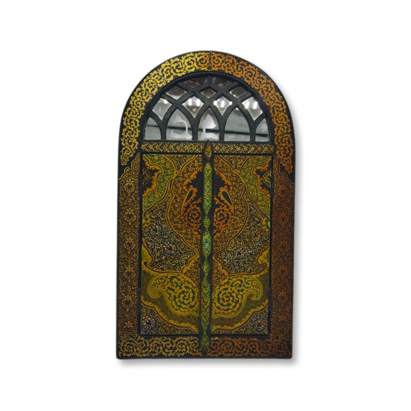 Mirror with door_papier mache_gilding-code P-A00758